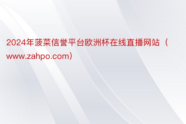 2024年菠菜信誉平台欧洲杯在线直播网站（www.zahpo.com）