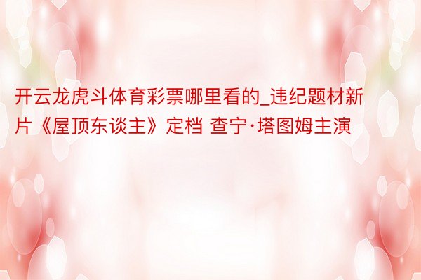 开云龙虎斗体育彩票哪里看的_违纪题材新片《屋顶东谈主》定档 查宁·塔图姆主演